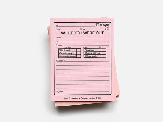While You Were Out Notes(1980s)